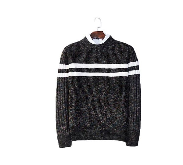 men's sweaters o-neck luxury fashion striped patchwork harajuku casual pullover sweaters men clothing, White;black
men's sweaters o-neck luxury fashion striped patchwork harajuku casual pullover sweaters men clothing, White;black