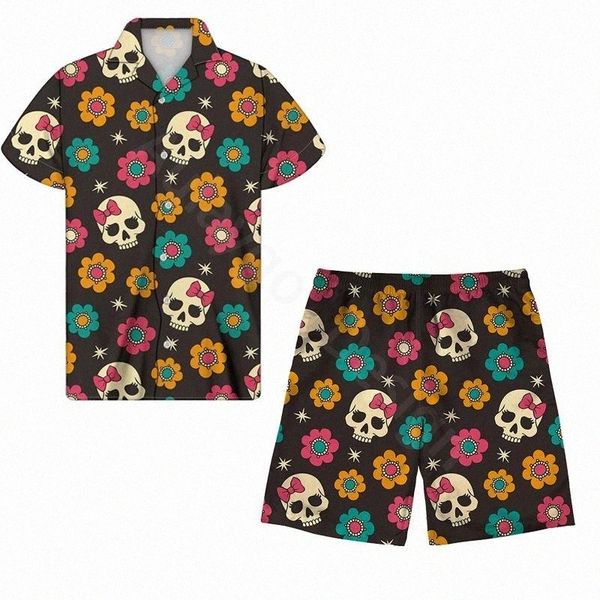 men's tracksuits skull floral printed men summer clothing sets casul beach shirts board shorts guayabera cubana oversize clothes veteme, Gray
men's tracksuits skull floral printed men summer clothing sets casul beach shirts board shorts guayabera cubana oversize clothes veteme, Gray