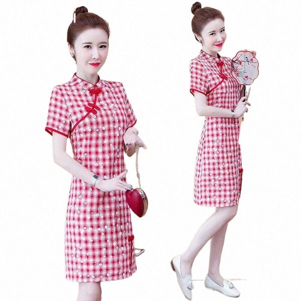 plus size -4xl pink plaid summer fashion party cheongsam qipao dress for women short sleeve traditional chinese clothes 81rn#, Red
plus size -4xl pink plaid summer fashion party cheongsam qipao dress for women short sleeve traditional chinese clothes 81rn#, Red