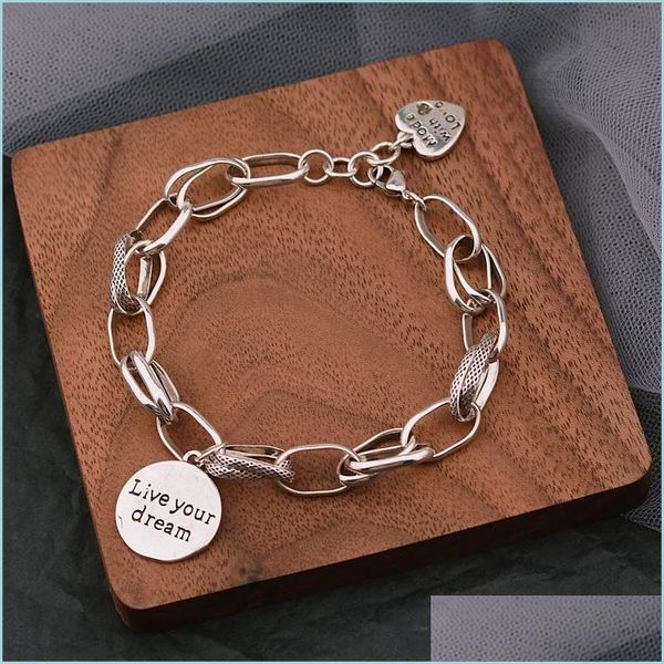 charm bracelets 925 sterling sier korean love pendant bracelet retro thai thick chain round letter female jewelry 2783 q2 drop delive dhehj, Golden;silver
charm bracelets 925 sterling sier korean love pendant bracelet retro thai thick chain round letter female jewelry 2783 q2 drop delive dhehj, Golden;silver