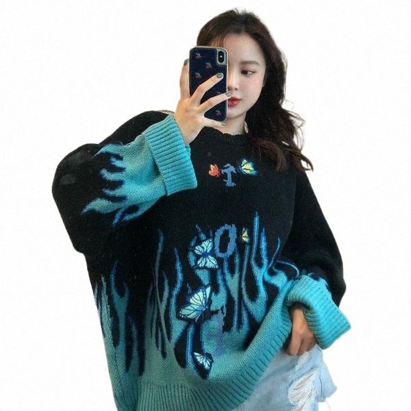 flame print sweater women winter casual oversized pullover knitwear long sleeve couples pullovers b5uq#, White;black
flame print sweater women winter casual oversized pullover knitwear long sleeve couples pullovers b5uq#, White;black