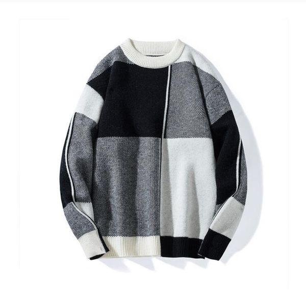 new causal sweater luxury brand designer pullover knitted sweater men fashion patchwork knitting pullovers loose sweaters, White;black
new causal sweater luxury brand designer pullover knitted sweater men fashion patchwork knitting pullovers loose sweaters, White;black