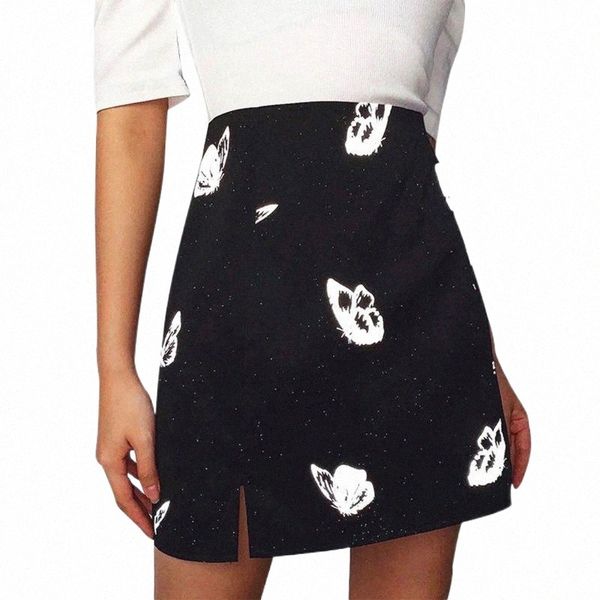 women reflective butterfly print skirt ladies fashion split skirt for party daily wear l7dy#, Black
women reflective butterfly print skirt ladies fashion split skirt for party daily wear l7dy#, Black