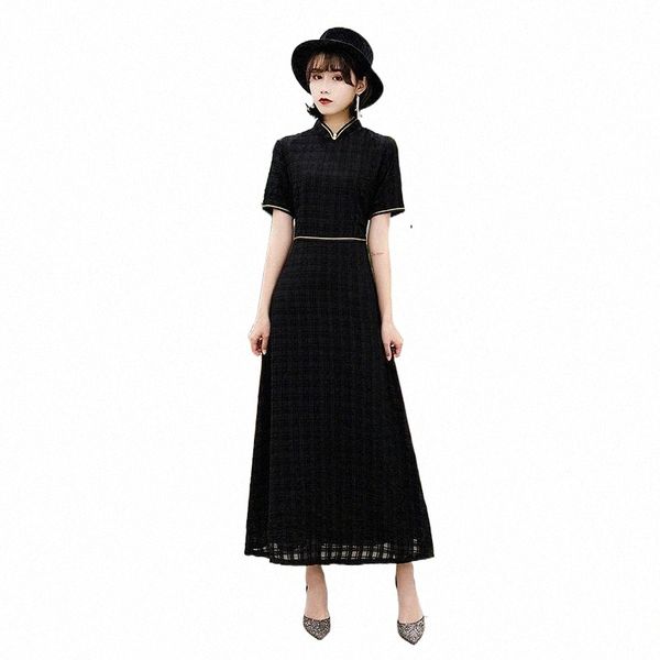 summer black short sleeve chinese a-line dress women vintage long novelty cheongsam elegant mandarin collar plaid print qipao k9i7#, Red
summer black short sleeve chinese a-line dress women vintage long novelty cheongsam elegant mandarin collar plaid print qipao k9i7#, Red