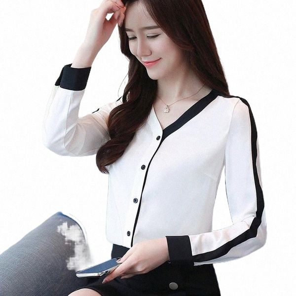korean women's chiffon long sleeve shirts 2021 autumn office bottom women blouse v-collar blusa blouses 38h6#, White
korean women's chiffon long sleeve shirts 2021 autumn office bottom women blouse v-collar blusa blouses 38h6#, White