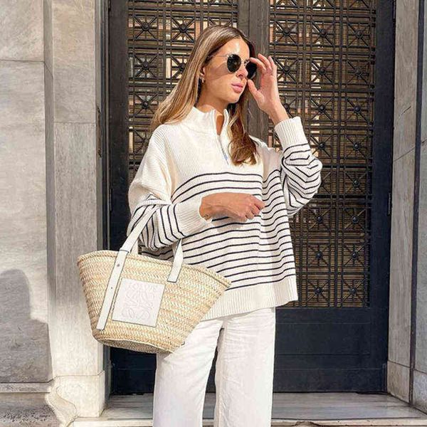 women's sweaters dames herfst winter gestreepte gebreide losse trui vrouwen trui lange mouwen rits casual streetwear vrouwen trui vrou, White;black
women's sweaters dames herfst winter gestreepte gebreide losse trui vrouwen trui lange mouwen rits casual streetwear vrouwen trui vrou, White;black