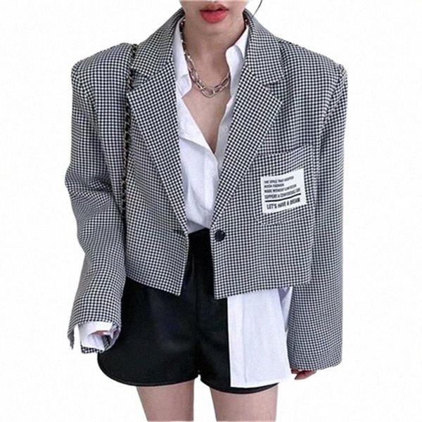 plaid blazers for women notched collar long sleeve single button pocket short coats autumn office lady 2021 fashion women's suits & i9, White;black
plaid blazers for women notched collar long sleeve single button pocket short coats autumn office lady 2021 fashion women's suits & i9, White;black