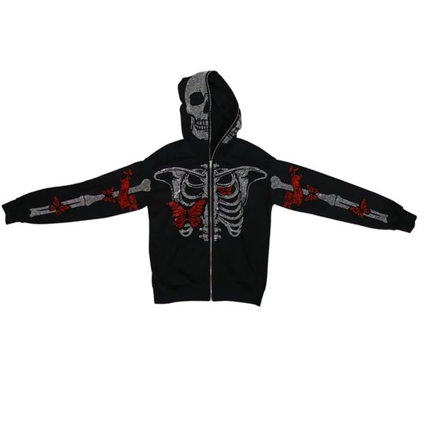 men's hoodies sweatshirts zipup hoodie men y2k clothes fashion cool butterfly skeleton print sweatshirt zipper coats 220915, Black
men's hoodies sweatshirts zipup hoodie men y2k clothes fashion cool butterfly skeleton print sweatshirt zipper coats 220915, Black