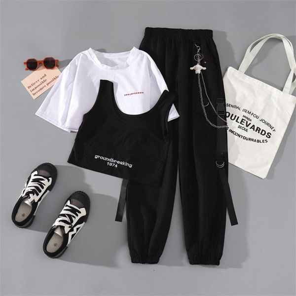 women's pants capris woman pant overalls set korean fashion loose hip-hop nine-point binding foot 3-piece set pantsuits chain traf y2k, Black;white
women's pants capris woman pant overalls set korean fashion loose hip-hop nine-point binding foot 3-piece set pantsuits chain traf y2k, Black;white