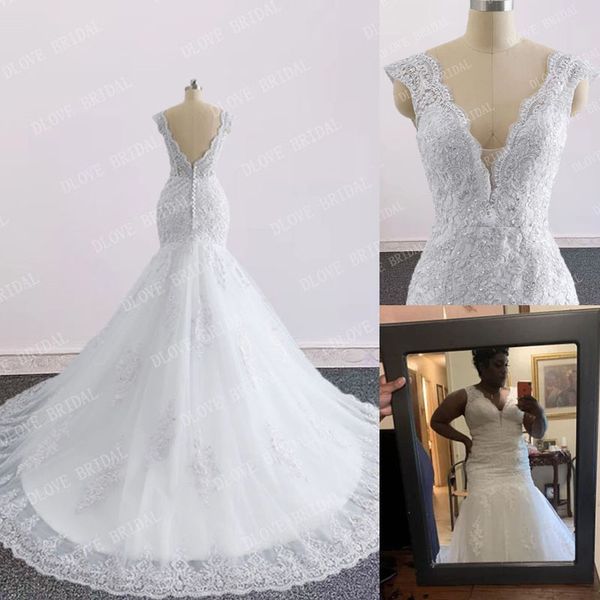 real image mermaid wedding dress sleeveless white v neck lace appliques bridal dress marriage custom made
real image mermaid wedding dress sleeveless white v neck lace appliques bridal dress marriage custom made