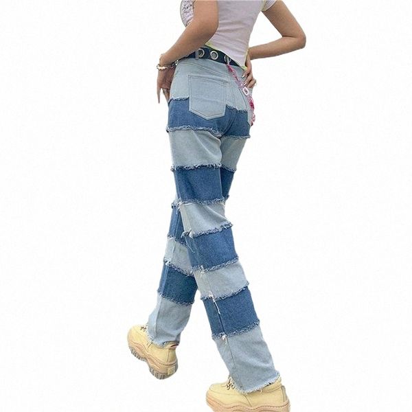 fashion women patchwork jeans adults high waist color block wide leg trousers with pockets 2021 f7io#, Black;white
fashion women patchwork jeans adults high waist color block wide leg trousers with pockets 2021 f7io#, Black;white