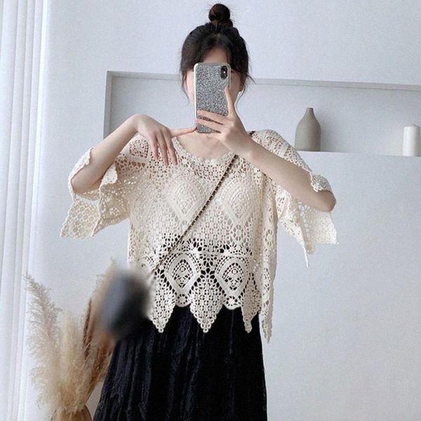 women solid color lace boho style holiday beach loose casual sheer summer and blouses women's & shirts u2iu#, White
women solid color lace boho style holiday beach loose casual sheer summer and blouses women's & shirts u2iu#, White