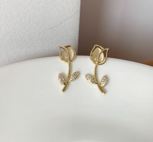 stud earrings opal tulip flowers earring gentle temperament spring flower sweet girl ear accessories, Golden;silver
stud earrings opal tulip flowers earring gentle temperament spring flower sweet girl ear accessories, Golden;silver
