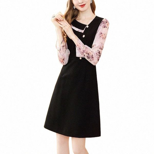 only plus fashion black ol dress office lady button long sleeve patchwork chiffon slim knee for women spring casual dresses 78yg#, Black;gray
only plus fashion black ol dress office lady button long sleeve patchwork chiffon slim knee for women spring casual dresses 78yg#, Black;gray