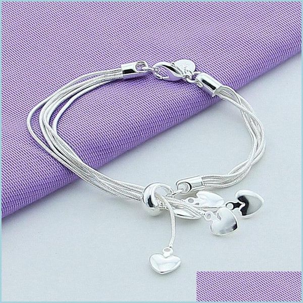 link chain 925 sterling sier five solid heart snake chain bracelet for woman charm wedding engagement fashion party jewelry 2687 q2 dhwhg, Black
link chain 925 sterling sier five solid heart snake chain bracelet for woman charm wedding engagement fashion party jewelry 2687 q2 dhwhg, Black