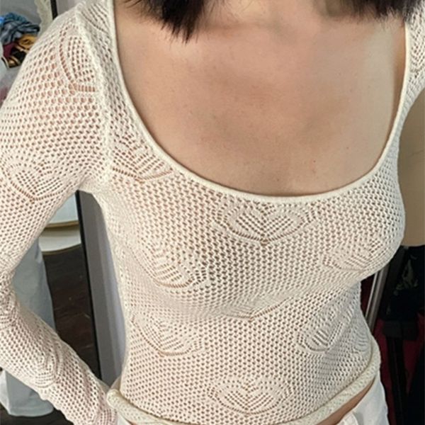 women's knits tees rapcopter y2k heart cute sweaters knitted skin o neck bandage full sleeve jumpers women retro thin pullovers prepply, White
women's knits tees rapcopter y2k heart cute sweaters knitted skin o neck bandage full sleeve jumpers women retro thin pullovers prepply, White