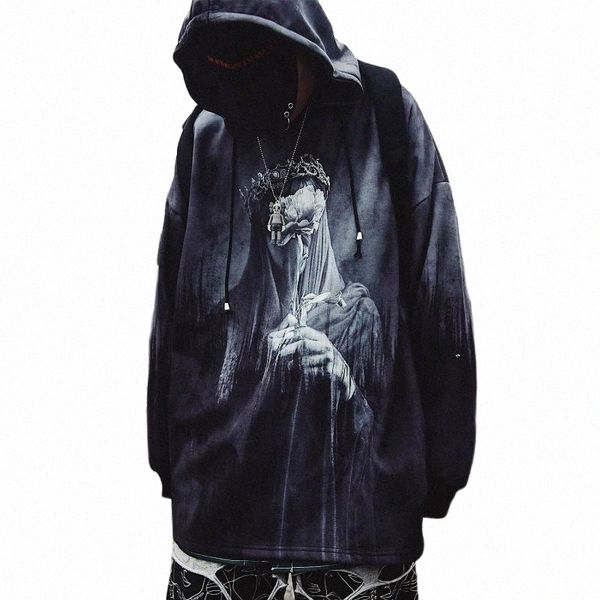 2021 spring men thin hoodie evil tie-dyed hooded long coat casual loose fashion chic hip hop streetwear v4r9#, Black
2021 spring men thin hoodie evil tie-dyed hooded long coat casual loose fashion chic hip hop streetwear v4r9#, Black