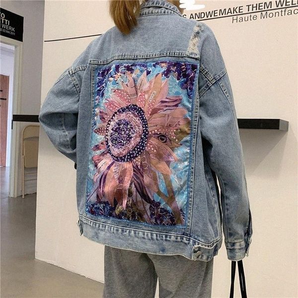 jean jacket women print coat oversized jeans denim korean coats spring autumn 2021 jackets for harajuku women's h3cx#, Black;brown
jean jacket women print coat oversized jeans denim korean coats spring autumn 2021 jackets for harajuku women's h3cx#, Black;brown