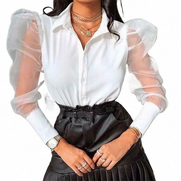 ladies blouse mesh sheer sleeve see-through long fashion turn-down neck button white black latest blouses women's & shirts f2bj#
ladies blouse mesh sheer sleeve see-through long fashion turn-down neck button white black latest blouses women's & shirts f2bj#