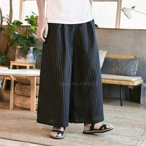 men fashion japanese kimono traditional style wide leg pants loose cotton linen fabric striped samurai elastic waist trousers y0ih#, Red
men fashion japanese kimono traditional style wide leg pants loose cotton linen fabric striped samurai elastic waist trousers y0ih#, Red