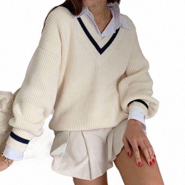 fashion v neck stripe white woman sweaters casual loose preppy style pullover knitwear autumn winter sweater jumpers p791#, White;black
fashion v neck stripe white woman sweaters casual loose preppy style pullover knitwear autumn winter sweater jumpers p791#, White;black