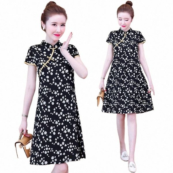 plus size -4xl 2021 black daisy summer short sleeve qipao for women chinese modern cheongsam dress party traditional clothes l5gx#, Red
plus size -4xl 2021 black daisy summer short sleeve qipao for women chinese modern cheongsam dress party traditional clothes l5gx#, Red