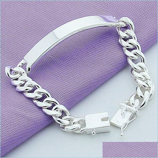 link chain 925 sterling sier 10mm smooth sideways chain bracelet for men woman charm wedding engagement party fashion jewelry 1273 t dhr0q, Black
link chain 925 sterling sier 10mm smooth sideways chain bracelet for men woman charm wedding engagement party fashion jewelry 1273 t dhr0q, Black