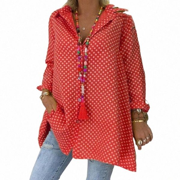 blouse casual women loose vintage long sleeve polka dots shirts fashion suumer collar blouses plus size women's r91z#, White
blouse casual women loose vintage long sleeve polka dots shirts fashion suumer collar blouses plus size women's r91z#, White
