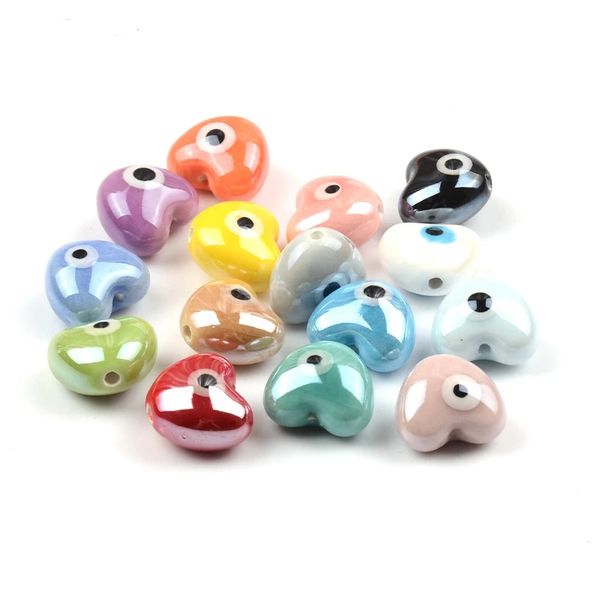 100pcs heart shape evil eye ceramic beads for jewelry making 14x12mm loose spacer love heart porcelain bead diy bracelet earring, Black
100pcs heart shape evil eye ceramic beads for jewelry making 14x12mm loose spacer love heart porcelain bead diy bracelet earring, Black