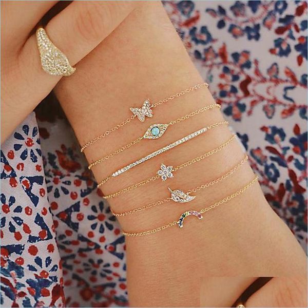 charm bracelets 6 pcs/set women exquisite crystal butterfly stars leaf gems geometry gold bracelet set bohemian vintage jewelry acces dhjr7, Golden;silver
charm bracelets 6 pcs/set women exquisite crystal butterfly stars leaf gems geometry gold bracelet set bohemian vintage jewelry acces dhjr7, Golden;silver