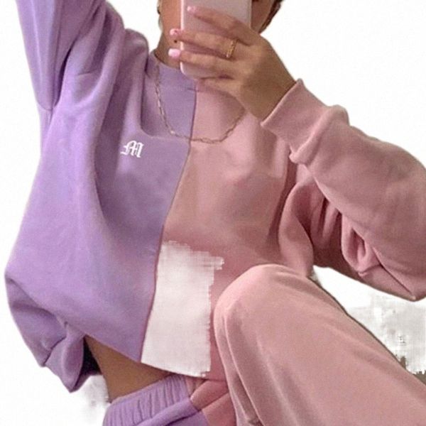 y2k pink purple patchwork crewneck pants women letter embroidery casual girl's trousers with long sleeve crop pullover clothes t3iw#, Black;white
y2k pink purple patchwork crewneck pants women letter embroidery casual girl's trousers with long sleeve crop pullover clothes t3iw#, Black;white