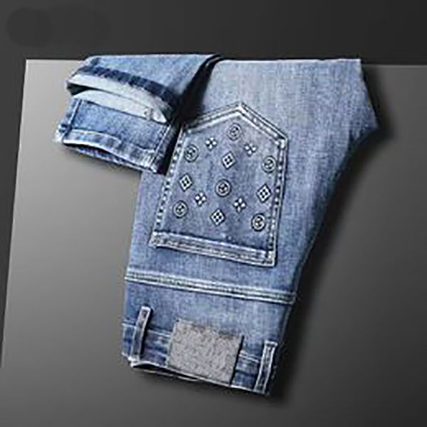 men's jeans designer spring new men's small straight slim stretch all-match youth korean fashion jean men, Blue
men's jeans designer spring new men's small straight slim stretch all-match youth korean fashion jean men, Blue
