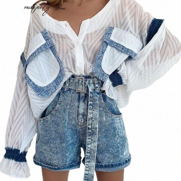 tweed tassel patchwork women blouse short lantern sleeve oversized ladies shirt casual streetwear female full women's blouses & shirts, White
tweed tassel patchwork women blouse short lantern sleeve oversized ladies shirt casual streetwear female full women's blouses & shirts, White