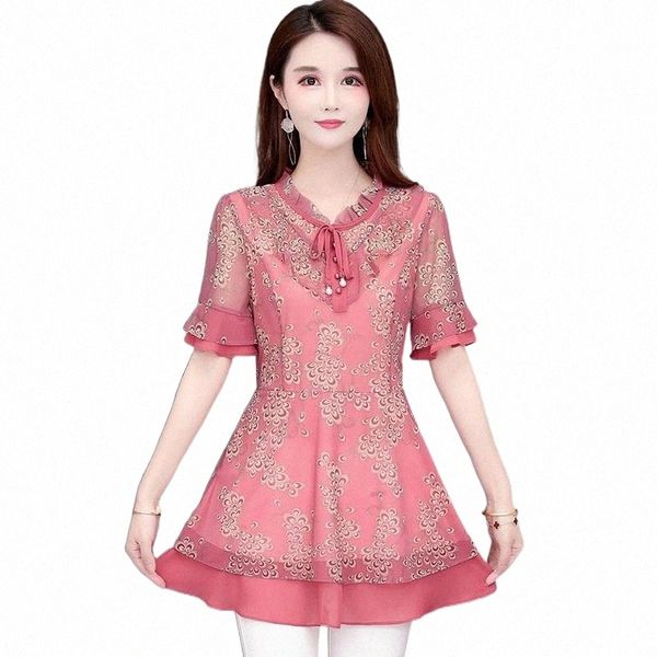 ruffles chiffon blouse women spring 2021 summer retro stand collar short sleeve ladies shirts blusa fashion casual female women's blou, White 
ruffles chiffon blouse women spring 2021 summer retro stand collar short sleeve ladies shirts blusa fashion casual female women's blou, White