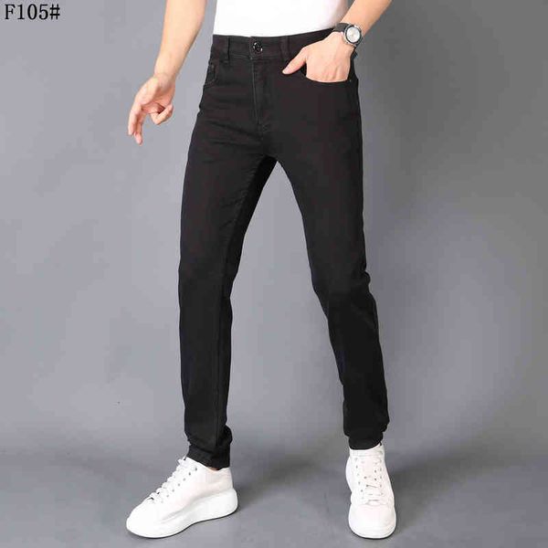 jeans men's 2022 high end fashion brand jeans men's slim leggings elastic autumn and winter small straight pants1g1i, Blue 
jeans men's 2022 high end fashion brand jeans men's slim leggings elastic autumn and winter small straight pants1g1i, Blue