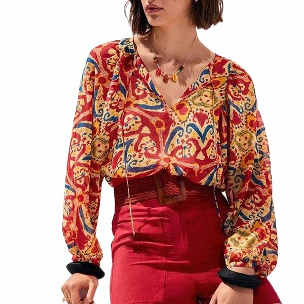 hstar women autumn long sleeve blouse shirts vintage print floral female lace-up street lady loose v-neck women's blouses & l9b8#, White
hstar women autumn long sleeve blouse shirts vintage print floral female lace-up street lady loose v-neck women's blouses & l9b8#, White