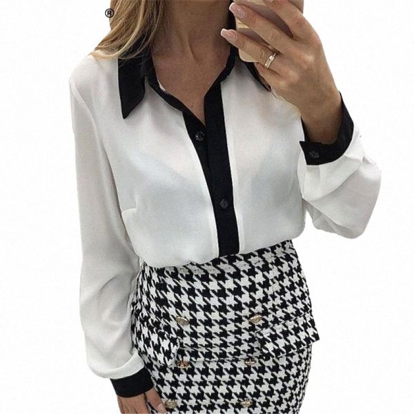 patchwork blouse women summer 2021 long sleeve shirt turn down collar office ladies work wear white casual shirts women's blouses & f9
patchwork blouse women summer 2021 long sleeve shirt turn down collar office ladies work wear white casual shirts women's blouses & f9