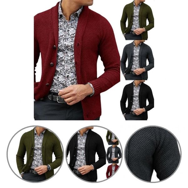 men's wool blends coat autumn winter cardigan sweater streetwear single breasted temperament turndown collar knitted coat 220915, Black
men's wool blends coat autumn winter cardigan sweater streetwear single breasted temperament turndown collar knitted coat 220915, Black