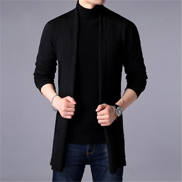 men's blends sweater coats fashion autumn men's slim long solid color knitted jacket fashion men's casual cardigan coats 2209, Black
men's blends sweater coats fashion autumn men's slim long solid color knitted jacket fashion men's casual cardigan coats 2209, Black