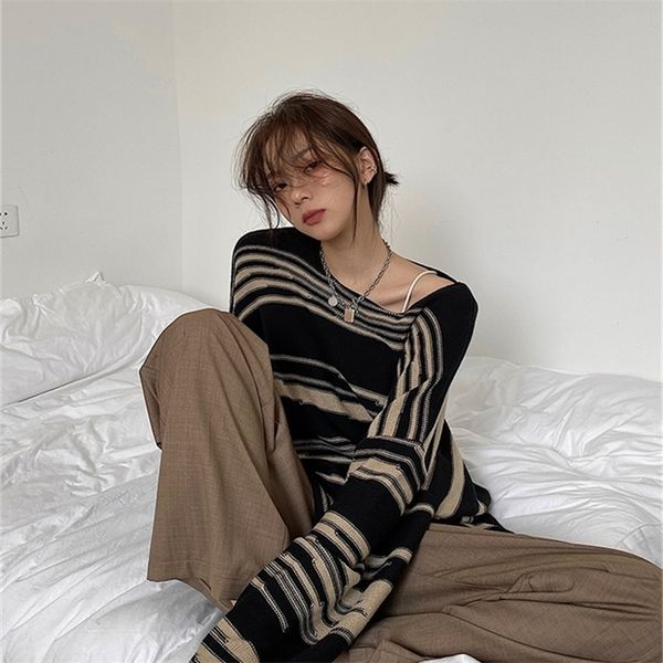 women's knits tees lmq women punk gothic striped long sleeve loose patchwork sweater hip hop retro oversize pullover casual knitted jum, White
women's knits tees lmq women punk gothic striped long sleeve loose patchwork sweater hip hop retro oversize pullover casual knitted jum, White