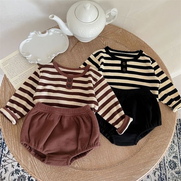 clothing sets autumn baby long sleeve clothes infant waffle striped shorts 2pcs suit girl outfits cute pp pants 220915, White
clothing sets autumn baby long sleeve clothes infant waffle striped shorts 2pcs suit girl outfits cute pp pants 220915, White
