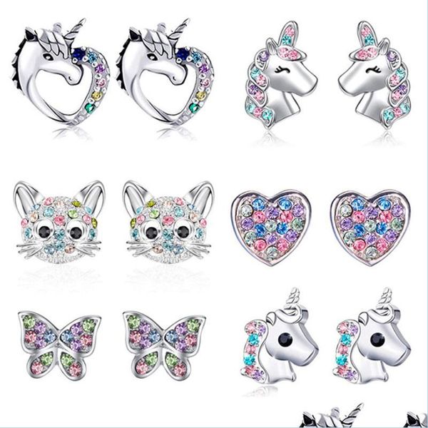 stud cute stud earrings for little girl kids crystal cat butterfly rainbow heart star earring christmas gift jewelry drop delivery 202 dhhbd, Golden;silver
stud cute stud earrings for little girl kids crystal cat butterfly rainbow heart star earring christmas gift jewelry drop delivery 202 dhhbd, Golden;silver