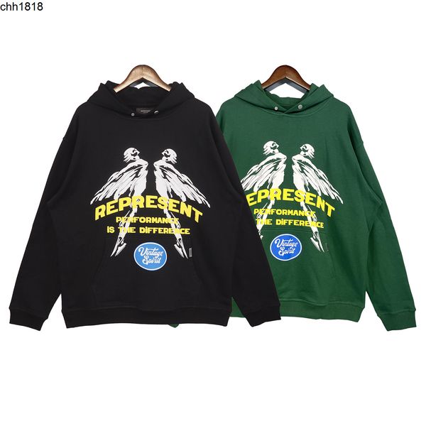 high version american fashion represent new flying man foaming letter printing pullover hooded loose bodysuit, Black
high version american fashion represent new flying man foaming letter printing pullover hooded loose bodysuit, Black