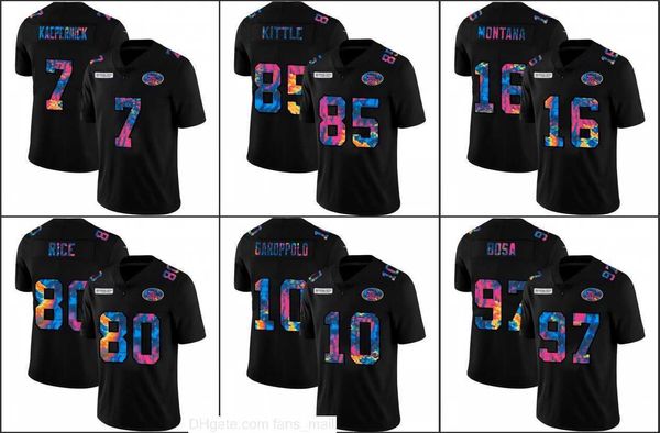 san francisco's 49ers's men #97 nick bosa 85 george kittle 11 brandon aiyuk 10 jimmy garoppolo multi color crucial catch woman you, Black;red
san francisco's 49ers's men #97 nick bosa 85 george kittle 11 brandon aiyuk 10 jimmy garoppolo multi color crucial catch woman you, Black;red