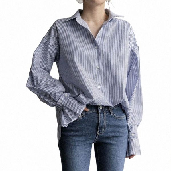 sllsky blue vertical stripe shirt women's spring new lantern sleeve vintage blouse loose simplicity lapel office lady base b2ah#, White
sllsky blue vertical stripe shirt women's spring new lantern sleeve vintage blouse loose simplicity lapel office lady base b2ah#, White