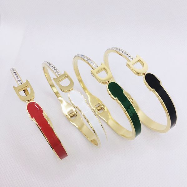 colorful fashion bracelet luxury ladies bangle 18k gold valentine's day christmas gift factory wholesale retail 316l titanium steel, Black
colorful fashion bracelet luxury ladies bangle 18k gold valentine's day christmas gift factory wholesale retail 316l titanium steel, Black