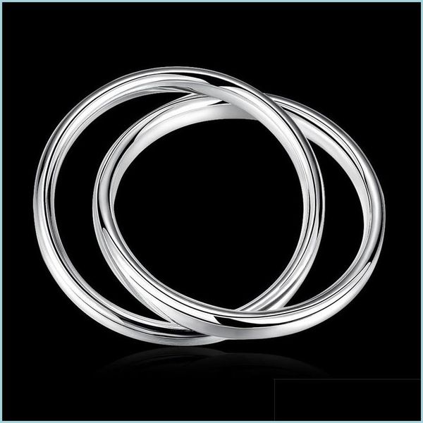 wedding bracelets 925 sterling sier smooth double big ring diameter 7cm bangle bracelet fashion charm woman jewelry 1265 t2 drop deli dhcj5, Golden;silver 
wedding bracelets 925 sterling sier smooth double big ring diameter 7cm bangle bracelet fashion charm woman jewelry 1265 t2 drop deli dhcj5, Golden;silver