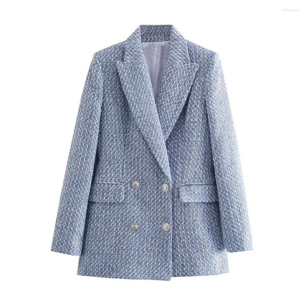 women's suits women double breasted blazer coat vintage fashion tweed long sleeve flap pockets female outerwear chic veste femme, White;black
women's suits women double breasted blazer coat vintage fashion tweed long sleeve flap pockets female outerwear chic veste femme, White;black