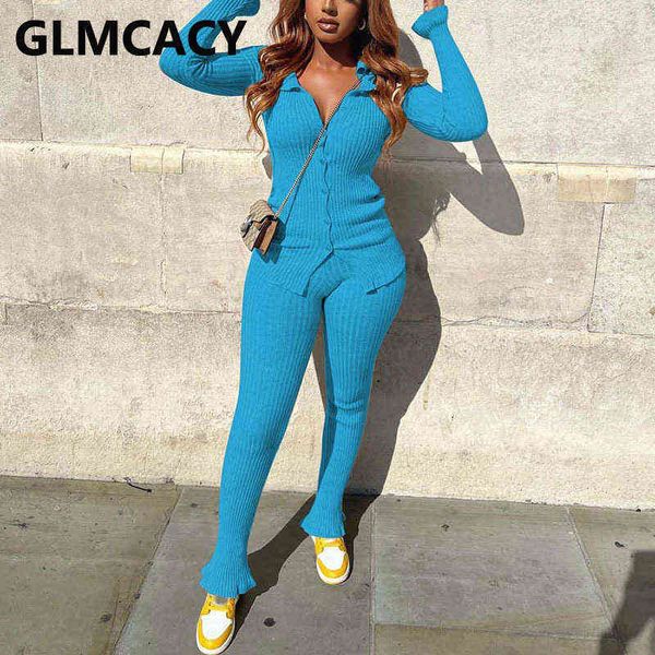 women's two piece pants women two piece casual suits long sleeve button down ribbed shirt flare pants set t220902, White
women's two piece pants women two piece casual suits long sleeve button down ribbed shirt flare pants set t220902, White