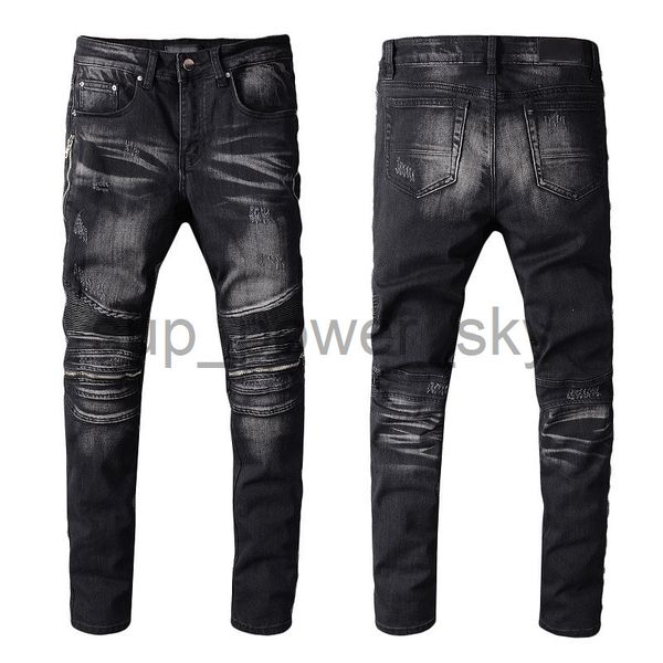 mens designer jeans amirs high street fashion brand personality handsome black punk style zipper pants elastic tight jeans, Blue
mens designer jeans amirs high street fashion brand personality handsome black punk style zipper pants elastic tight jeans, Blue